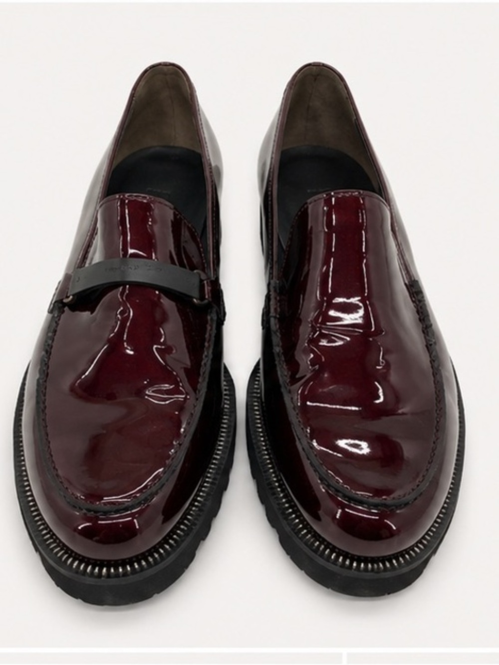 Paul Green Nox Jojo Burgundy Patent Leather Lug Sole Loafers Size 6